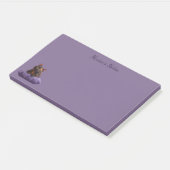 Post-it® Dessin Tortoiseshell Kitten sur coussin pourpre (Incliné)