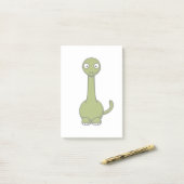 Post-it® Dessin vert de Brontosaurus (Sur un bureau)
