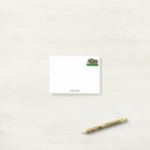 Post-it® Dessin vintage de sanglier BW #3C (Sur un bureau)