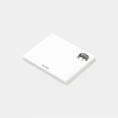 Post-it® Dessin vintage de sanglier en noir et blanc (Incliné)