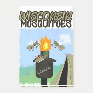 Post-it® Dessins animés de moustiques du Wisconsin - Campin