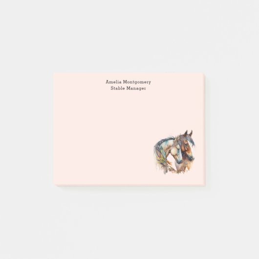 Post-it® Deux beaux chevaux Boho occidental (Devant)
