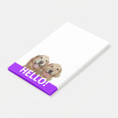 Post-it® Deux Chiens De Retriever Dorés Souriants Bonjour (Incliné)