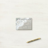 Post-it® Deux Coeurs de sable sur la plage, Océan romantiqu (Sur un bureau)