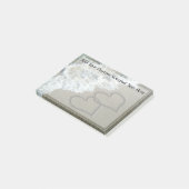 Post-it® Deux Coeurs de sable sur la plage, Océan romantiqu (Incliné)