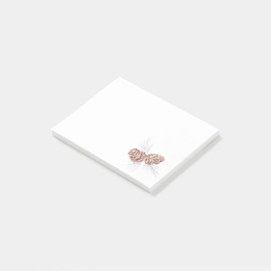 Post-it® Deux cônes de pin brun dessin art post il note (Incliné)