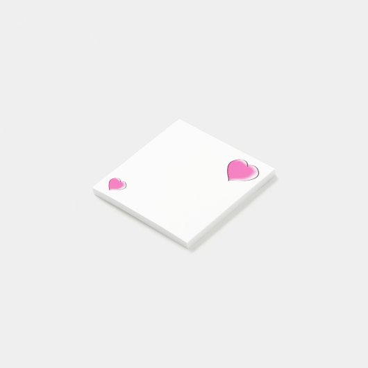 Post-it® Deux grands coeurs roses (Incliné)