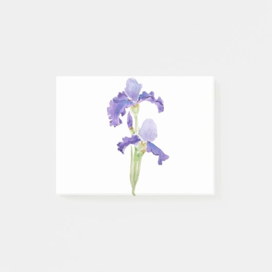 Post-it® deux iris violets encre et aquarelle (Devant)