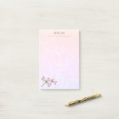 Post-it® Deux libellules sur les pastels Personnalisés (Sur un bureau)