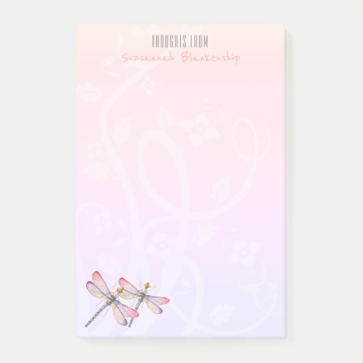 Post-it® Deux libellules sur les pastels Personnalisés (Devant)