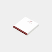 Post-it® Deux Monogrammes Maroon Rouge Décontracté Nom du s (Incliné)