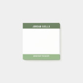 Post-it® Deux nuances de vert Nom et titre (Devant)