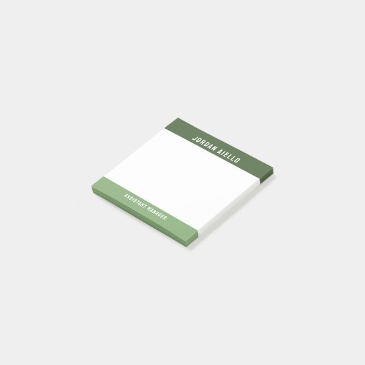 Post-it® Deux nuances de vert Nom et titre (Incliné)