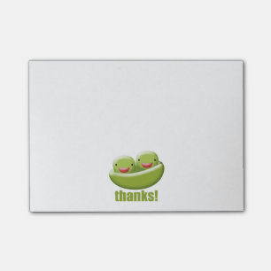 Post-it® Deux pois dans une cosse donnent des mercis