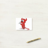 Post-it® Devil Red Demon Cartoon Satan Evil Hell Heure (Sur un bureau)