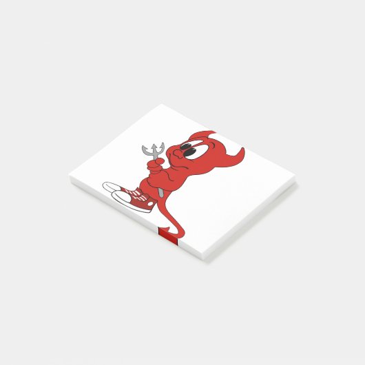 Post-it® Devil Red Demon Cartoon Satan Evil Hell Heure (Incliné)