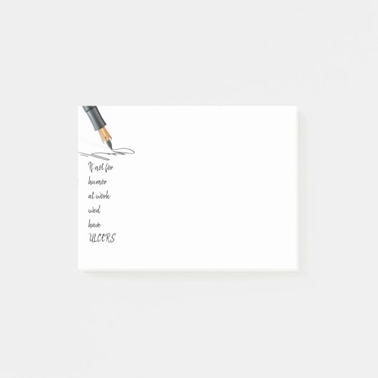 Post-it® Devis de travail amusant Si pas pour l'Humour nous (Devant)