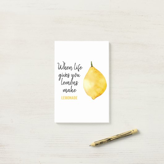 Post-it® Devis jaune citron amusant (Sur un bureau)