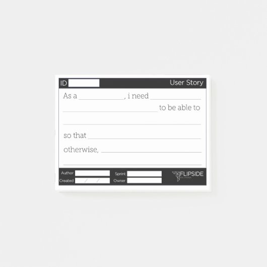 Post-it d'histoire d'utilisateur (Devant)