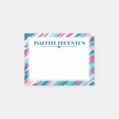 Post-it® Diagonal Turquoise & Purple Stripes Nom (Devant)