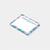 Post-it® Diagonal Turquoise & Purple Stripes Nom (Incliné)