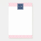 Post-it® Diamants roses Motif et monogramme (Devant)
