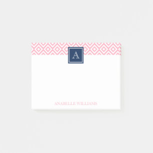 Post-it® Diamants roses Motif et monogramme de marine