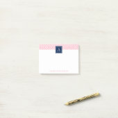 Post-it® Diamants roses Motif et monogramme de marine (Sur un bureau)
