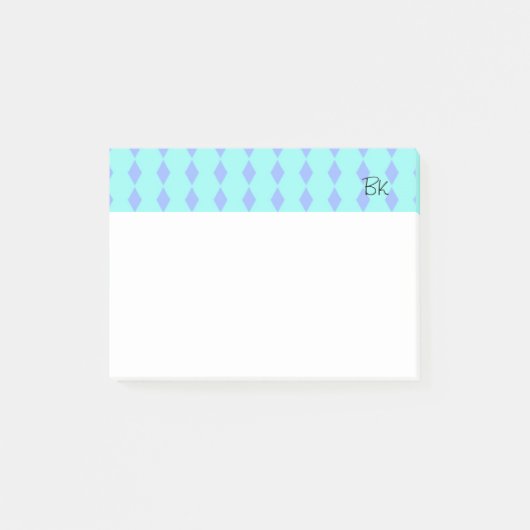 Post-it® Diamants violets avec initiales (Devant)