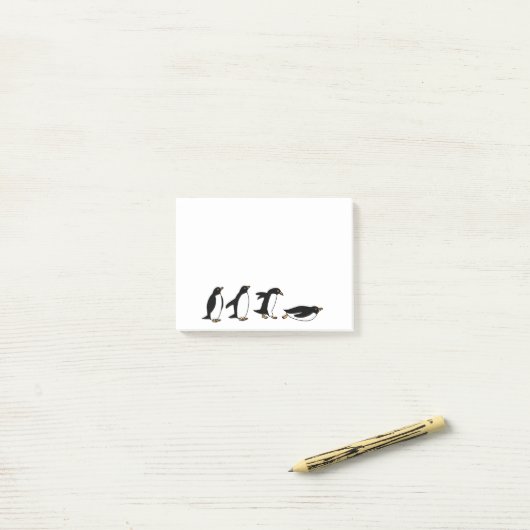 Post-it® Diapositive de pingouin (Sur un bureau)
