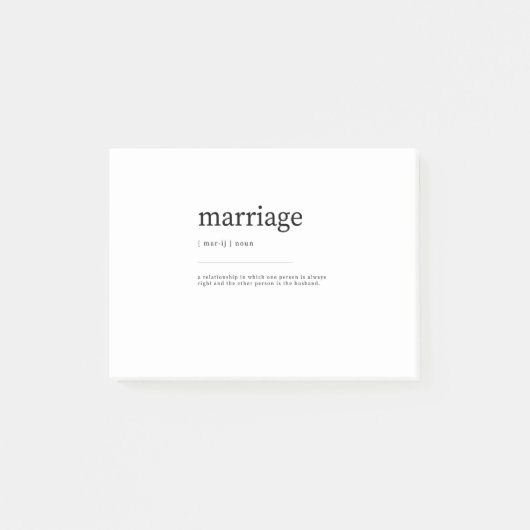 Post-it® Dictionnaire de définition du mariage, art Imprime (Devant)