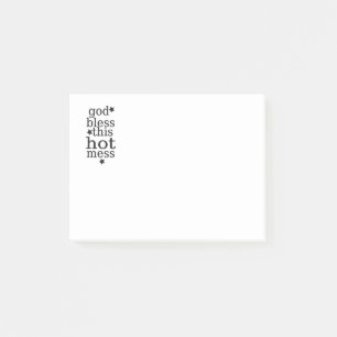 Post-it® Dieu bénisse ce mess chaud - Citation amusante