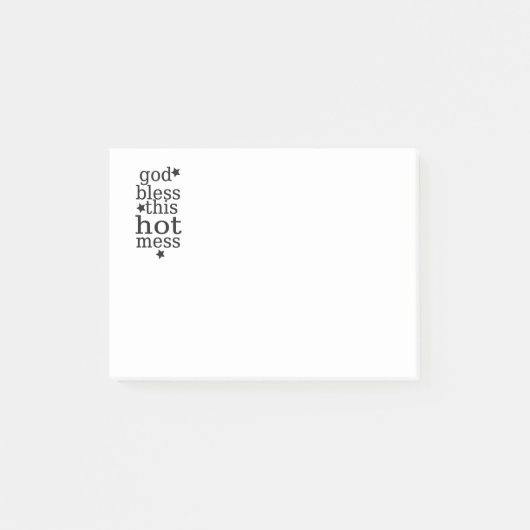 Post-it® Dieu bénisse ce mess chaud - Citation amusante (Devant)