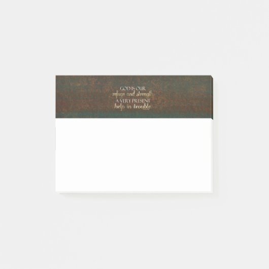Post-it® Dieu est notre brun/or chrétiens de vers de bible (Devant)