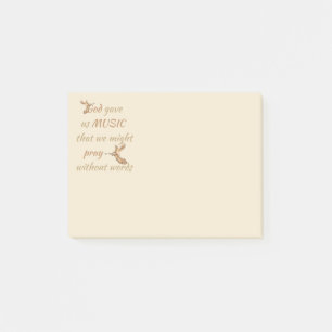 Post-it® Dieu nous a donné de la musique Citation spirituel