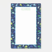 Post-it® Dinosaur Motif bleu (Devant)