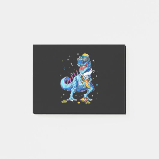 Post-it® Dinosaur T-rex Menorasaurus Joyeux Hanoukka Menora (Devant)