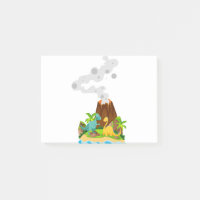 Dinosaure et volcan