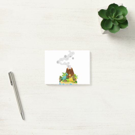 Post-it® Dinosaure et volcan (Bureau)