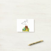 Post-it® Dinosaure et volcan (Sur un bureau)