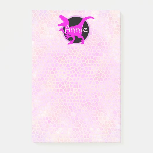 Post-it® Dinosaure rose personnalisé (Devant)