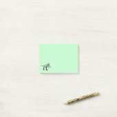 Post-it® Dinosaure T-Rex avec raquette de tennis en vert (Sur un bureau)