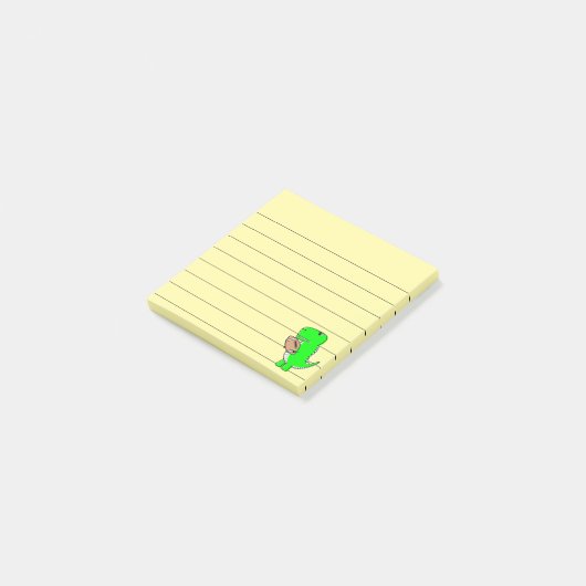 Post-it® Dinosaure Vert Aime Football Linked 3x3 (Incliné)