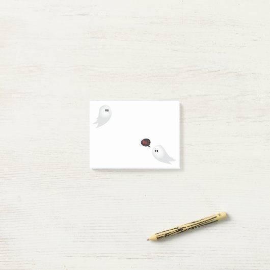 Post-it® Dire mignon de fantôme de bande dessinée de (Sur un bureau)