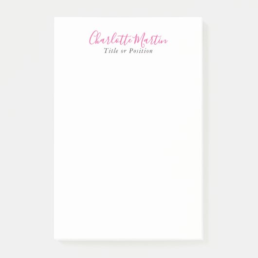 Post-it® Directeur Consultant Chef Blanc Rose Professionnel (Devant)