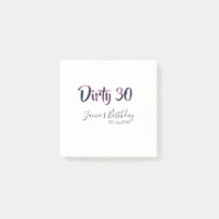 Dirty 30 joyeux anniversaire nom date rose gris ca