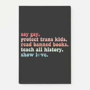 Post-it® Dites Gay Protéger les enfants trans Lire les livr