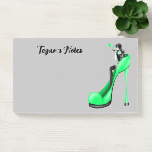 Post-it® Diva de mode personnalisée en Stiletto Green