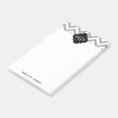 Post-it® Dk Gray Lg Chevron Black Quatrefoil 3 monogram (Incliné)