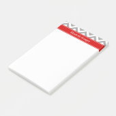 Post-it® Dk Gray White LG Chevron Red Name monogram (Incliné)